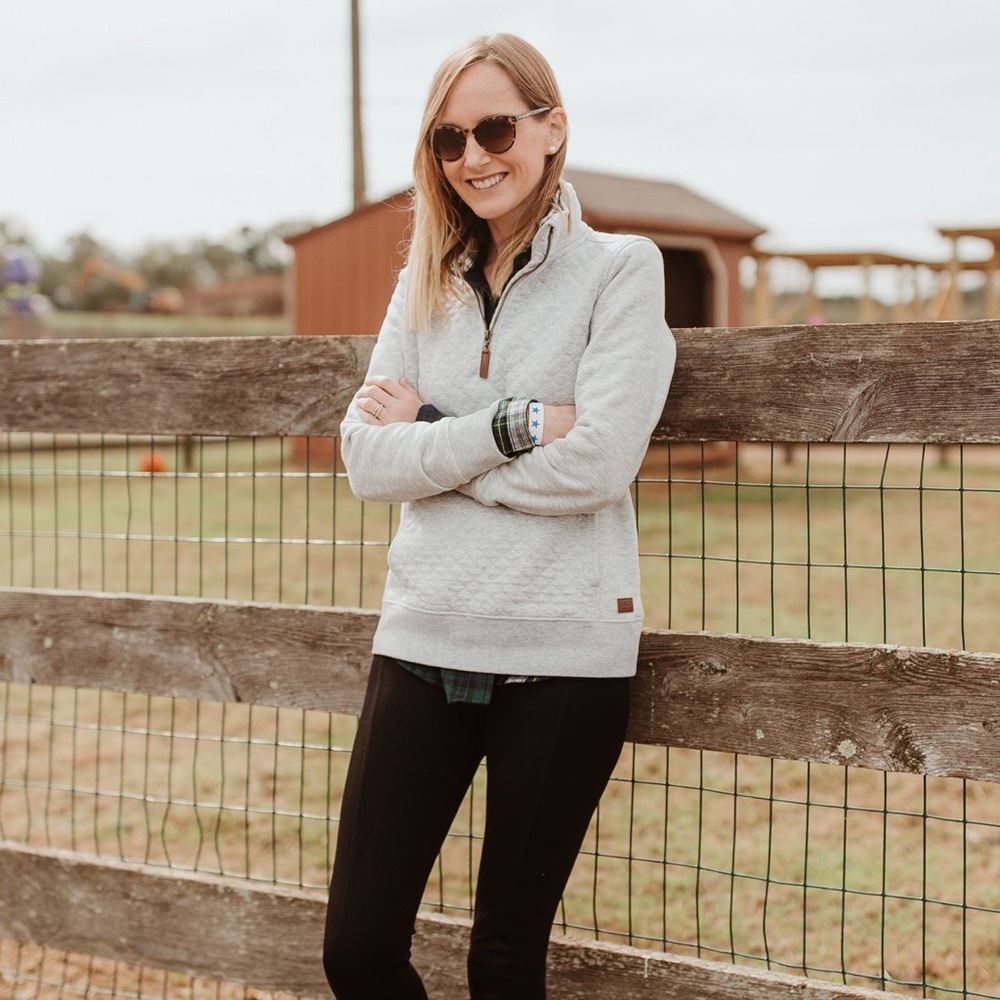 L.L. Bean Quilted quarter zip pullover